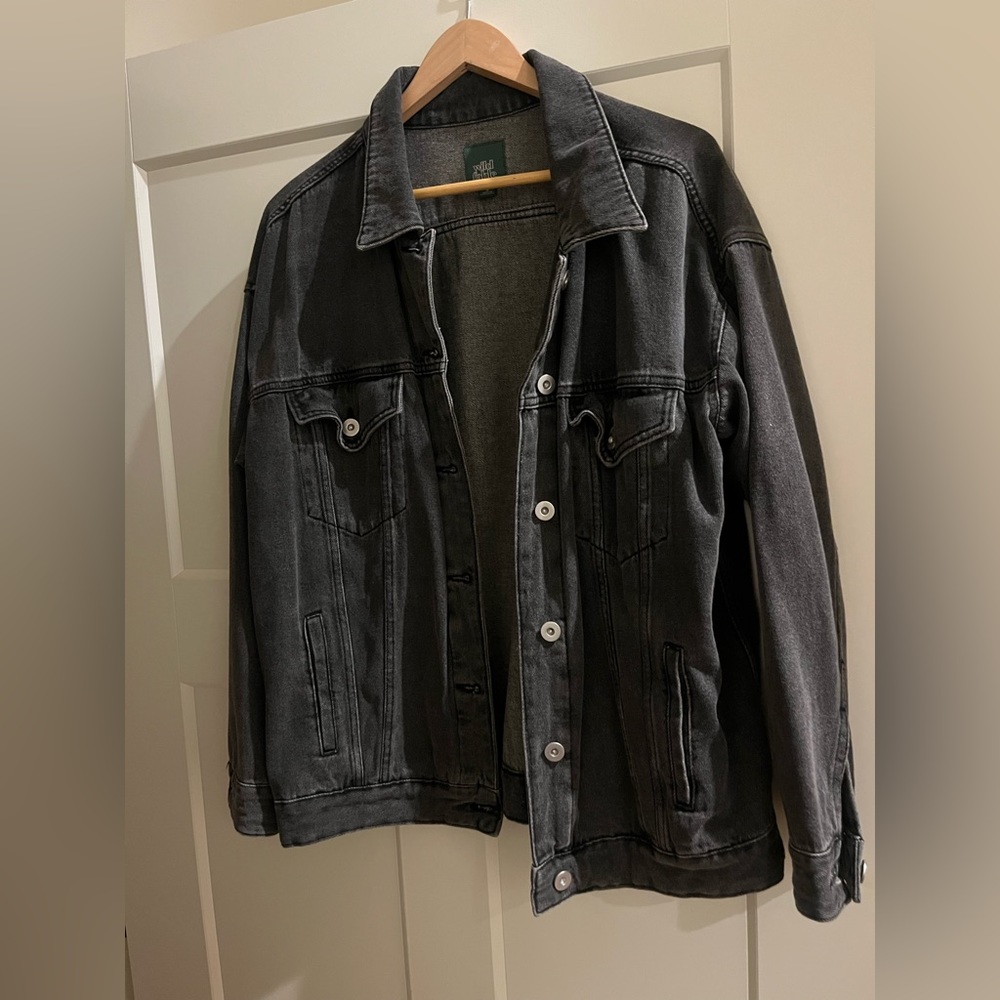 Womens oversized black denim jacket